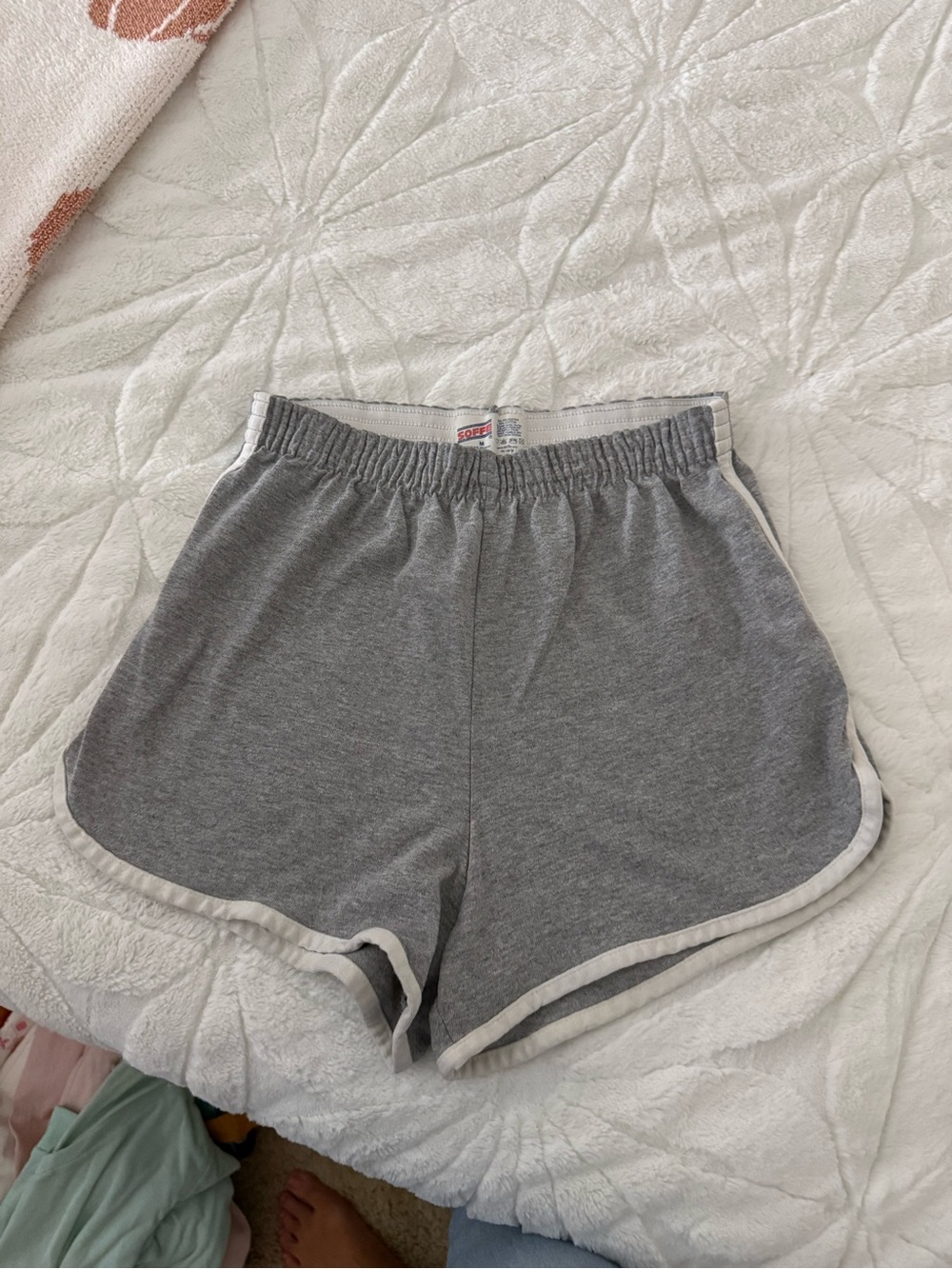 Soffe Gray Athletic Shorts with White Trim